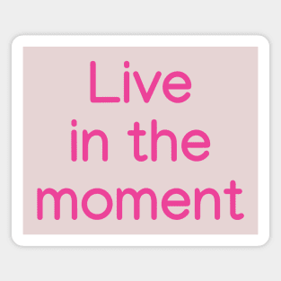 Live in the moment Pink Magnet